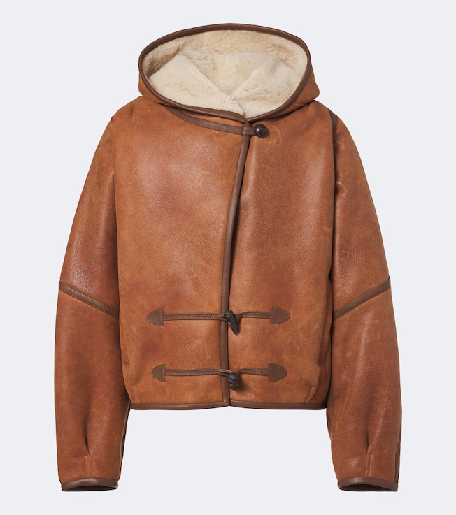 Amiel hooded leather jacket