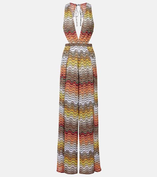 Wave lamé jumpsuit