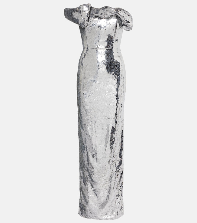 Tamzin sequined one-shoulder gown