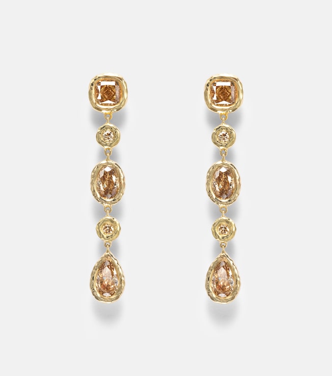 Nesting Gem 18kt gold drop earrings with diamonds