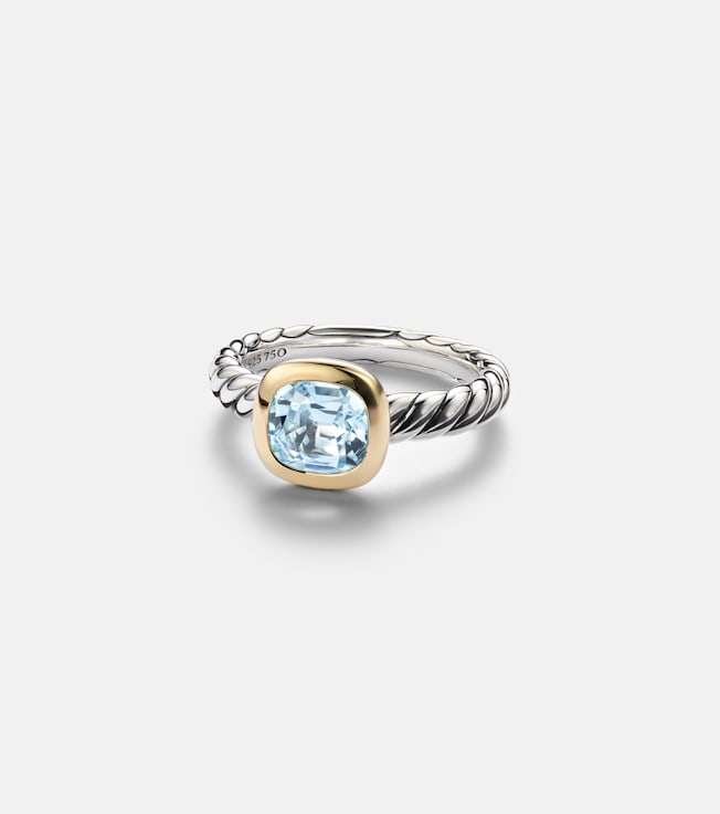 DY Mercer® sterling silver and 18kt gold ring with topaz 2