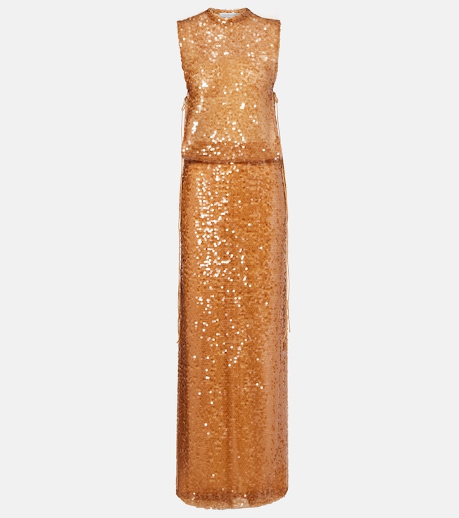 Illuminate sequined tulle gown
