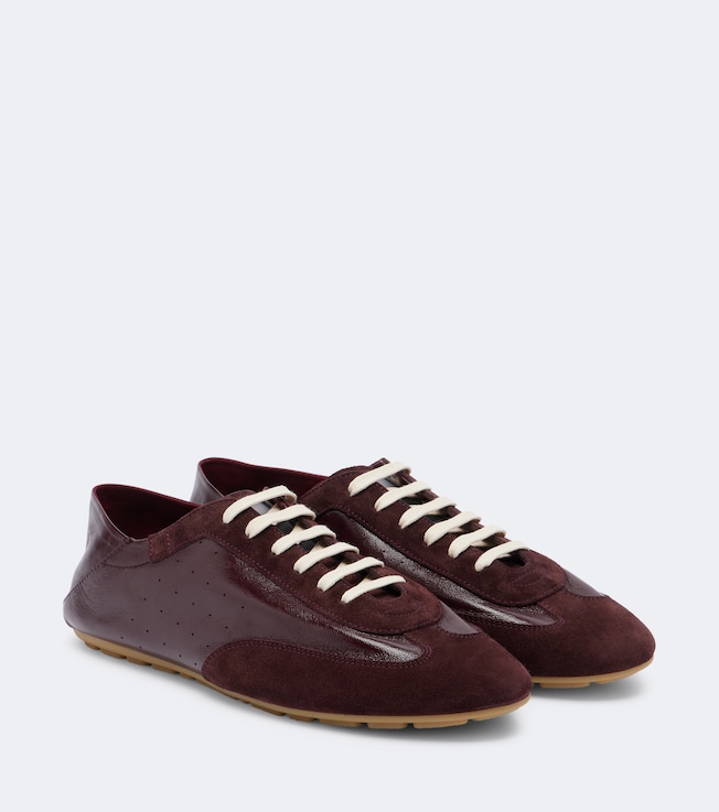 Lewis suede-trimmed leather sneakers