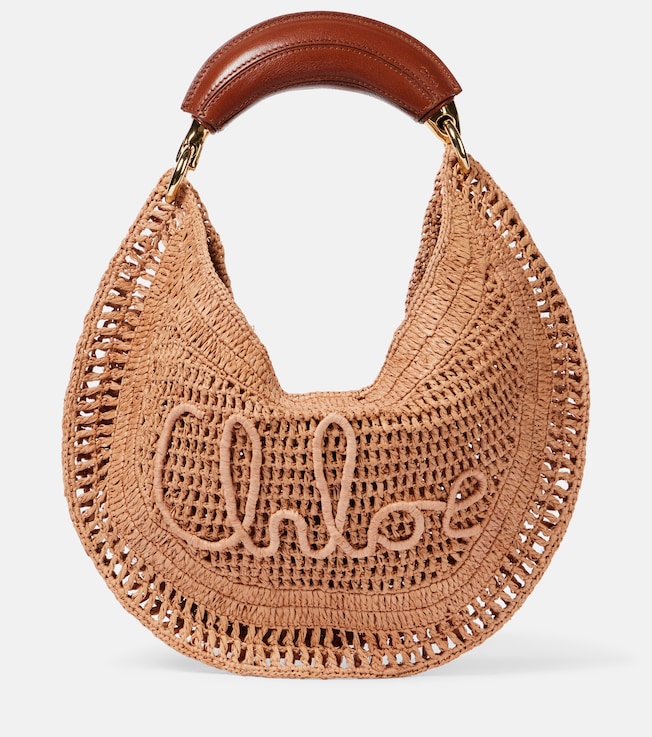 Summer Banana raffia-effect shoulder bag