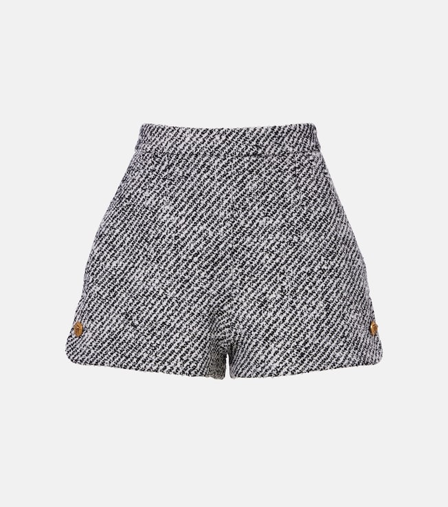 Wool-blend bouclé shorts