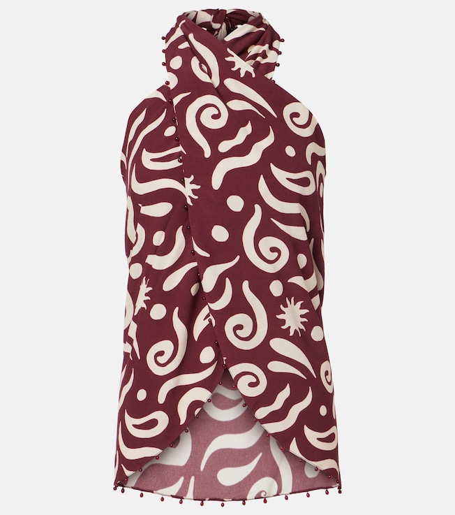 Zauma beaded printed top