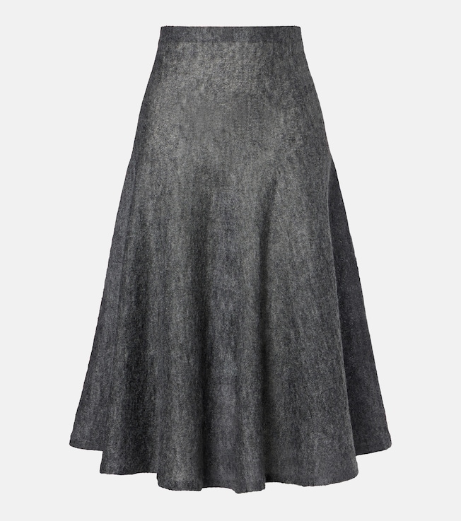 Mohair and wool-blend midi skirt