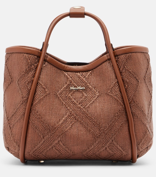 Marin Small leather-trimmed top-handle bag