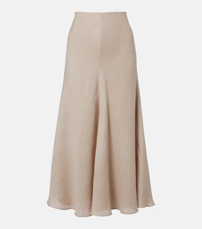 Linen midi skirt