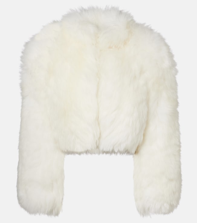 Cropped shearling jacket