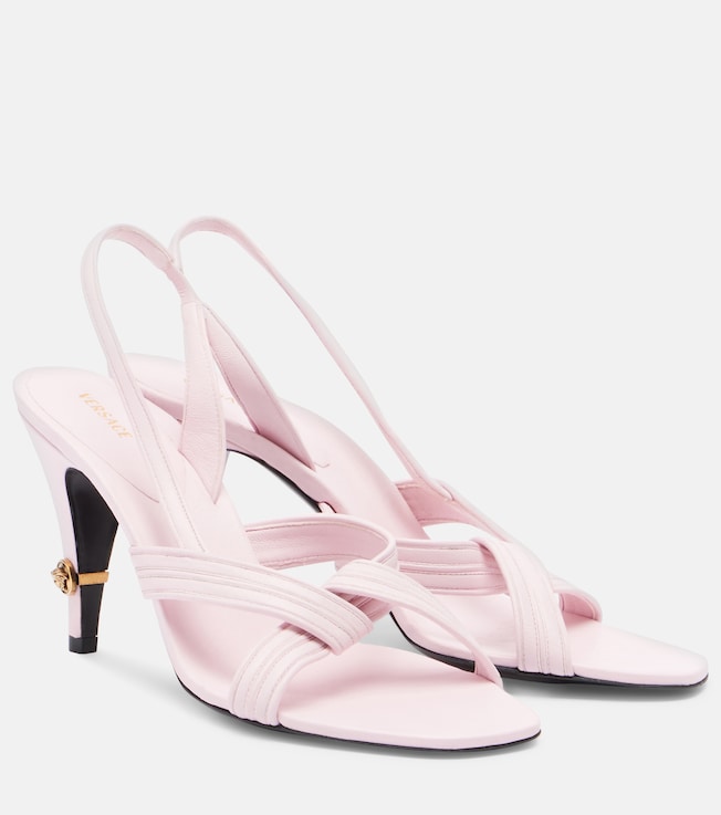 Gianni Medusa leather slingback sandals