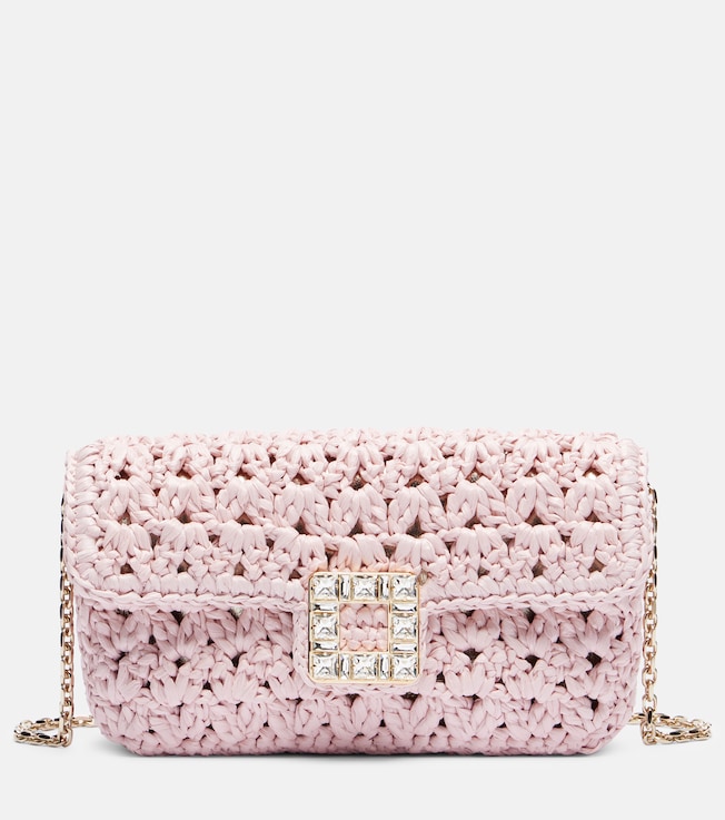 Jeu De Fille embellished raffia clutch