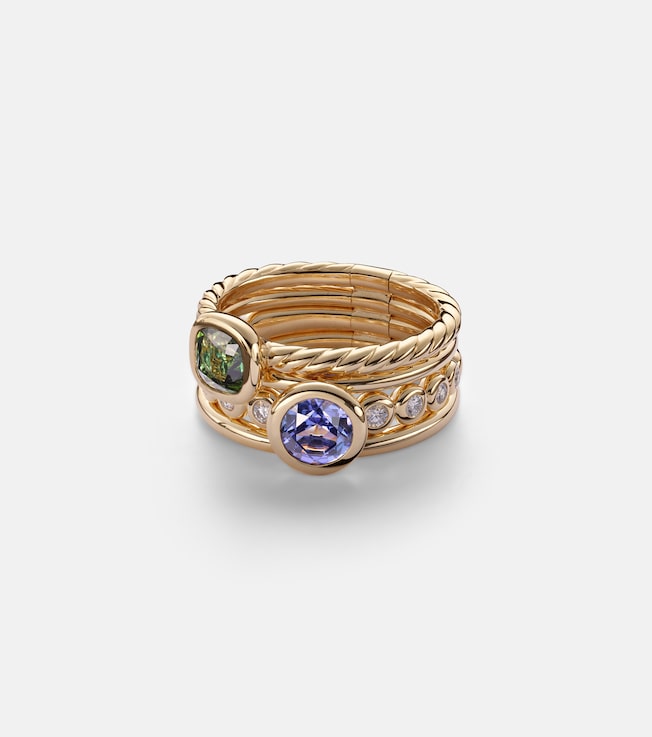 DY Mercer® 18kt gold ring with gemstones