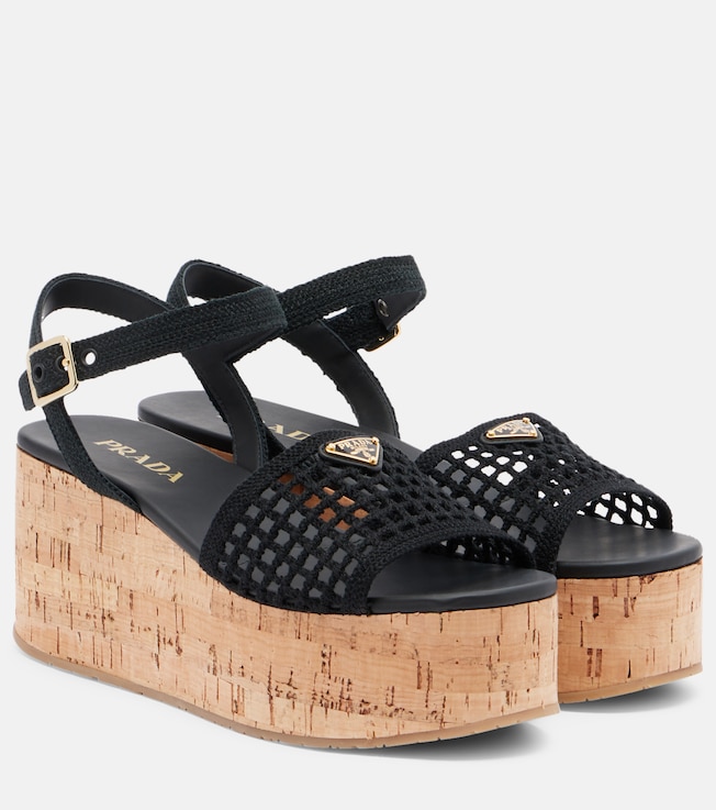 Crochet wedge sandals
