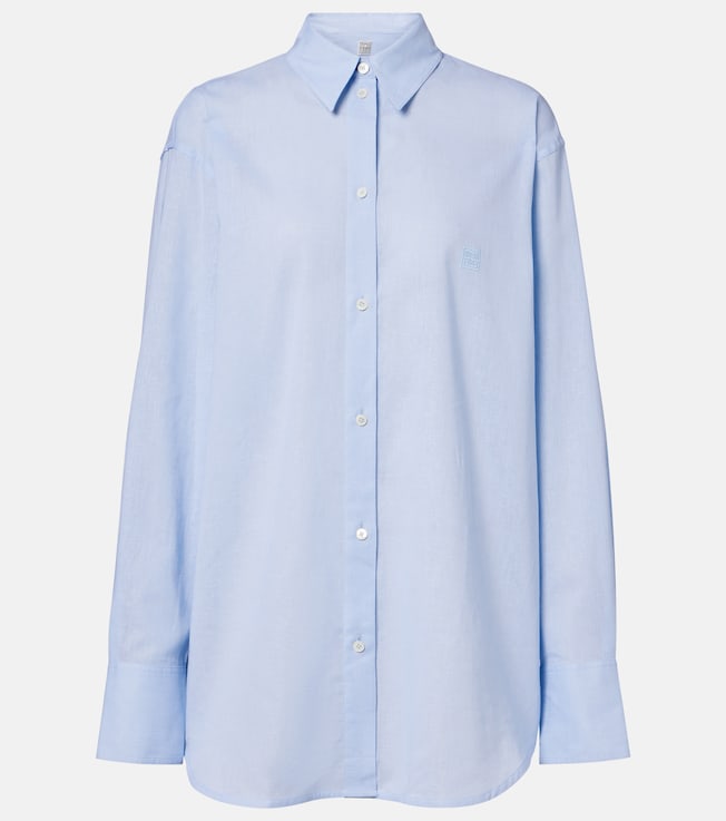 Oversized cotton and linen shirt