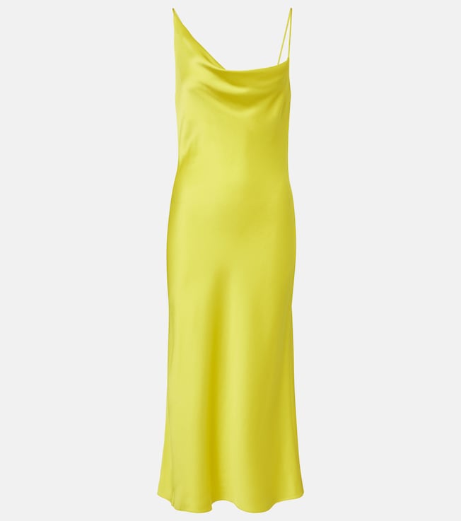 Draped satin slip dress