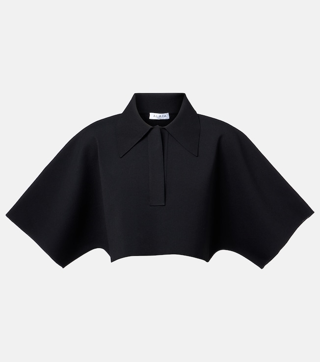 Cropped polo shirt