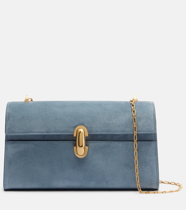 Symmetry Chain Mini suede crossbody bag