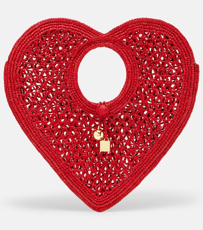 Spiaggia Cœur Small raffia top-handle bag
