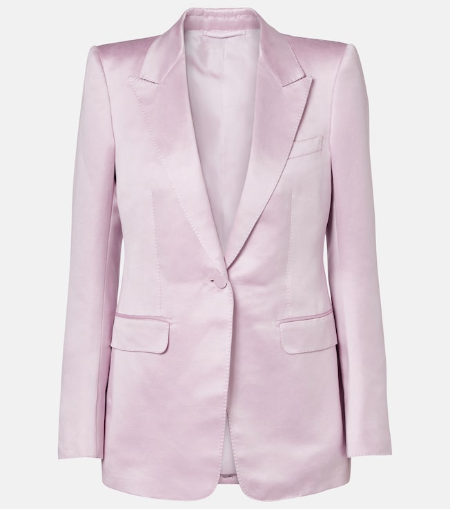 Cotton and silk satin blazer