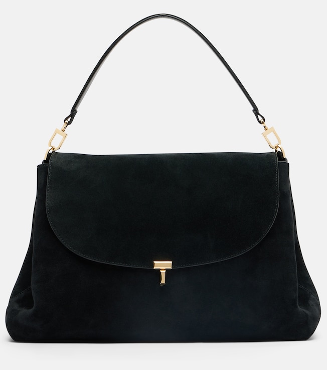 T-Lock suede shoulder bag