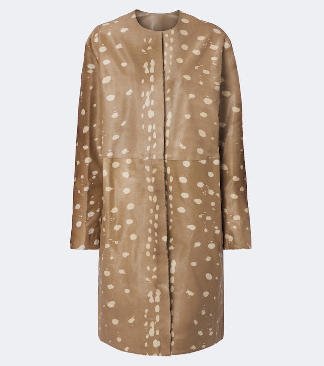 Liza printed calf hair coat