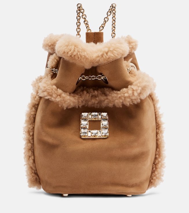 Très Vivier suede and shearling backpack