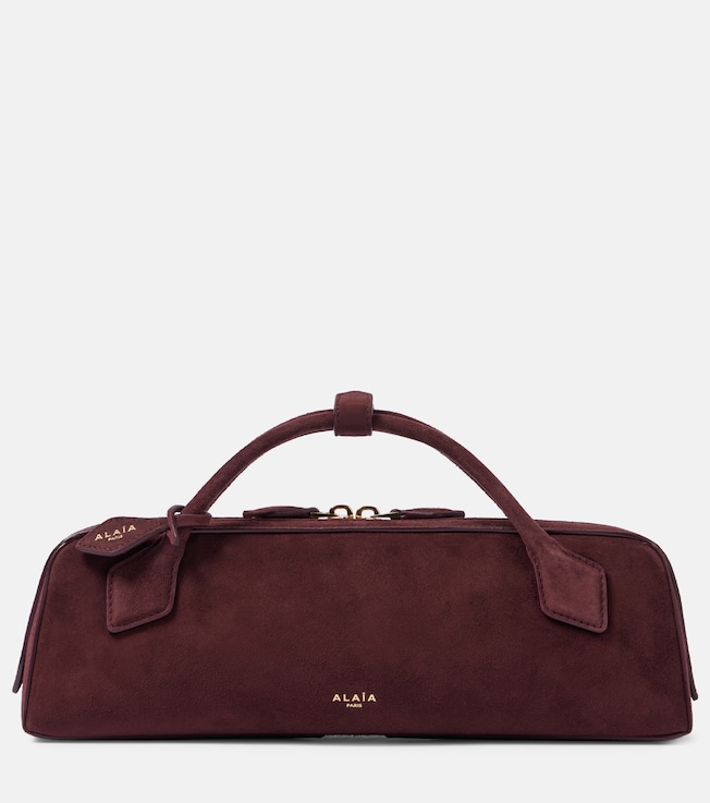 Le Teckel suede clutch