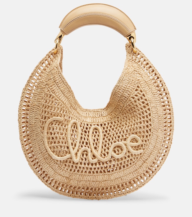 Summer Banana raffia shoulder bag
