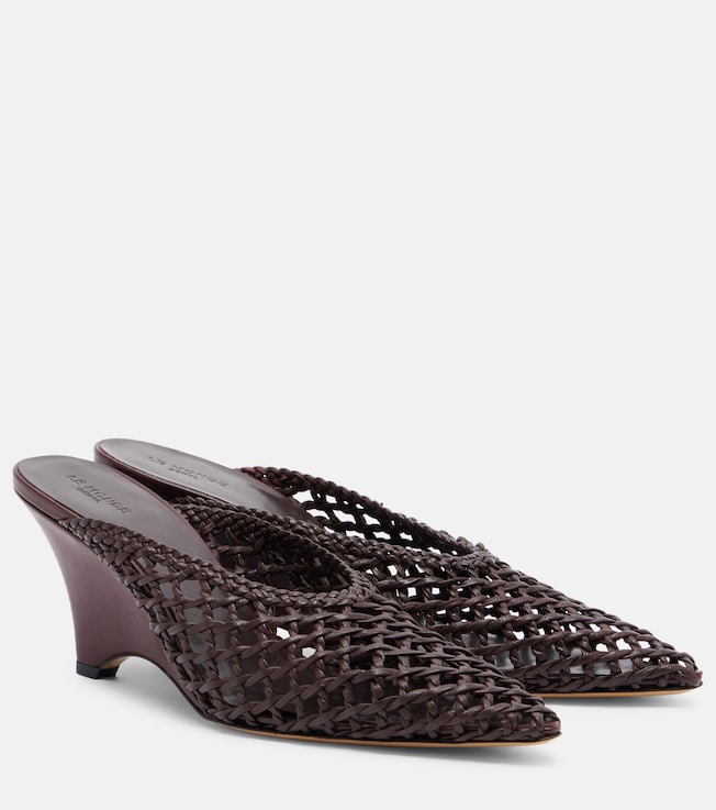 Victoria leather wedge mules