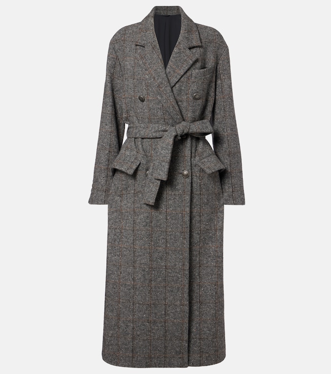 Double-breasted alpaca-blend coat