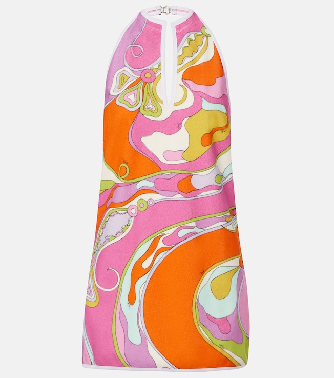 Orchidee cotton-blend terry minidress