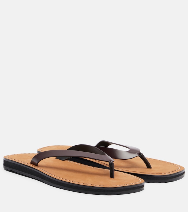 City leather thong sandals
