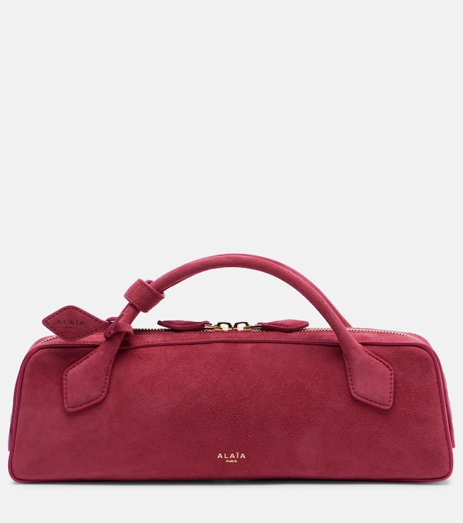 Le Teckel Small suede clutch