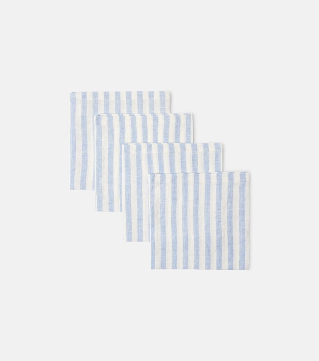 Set of 4 striped linen napkins | Once Milano