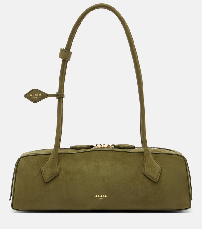 Le Teckel Medium suede shoulder bag