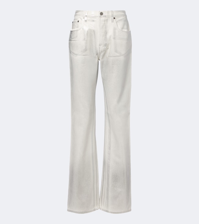 Coated straight jeans