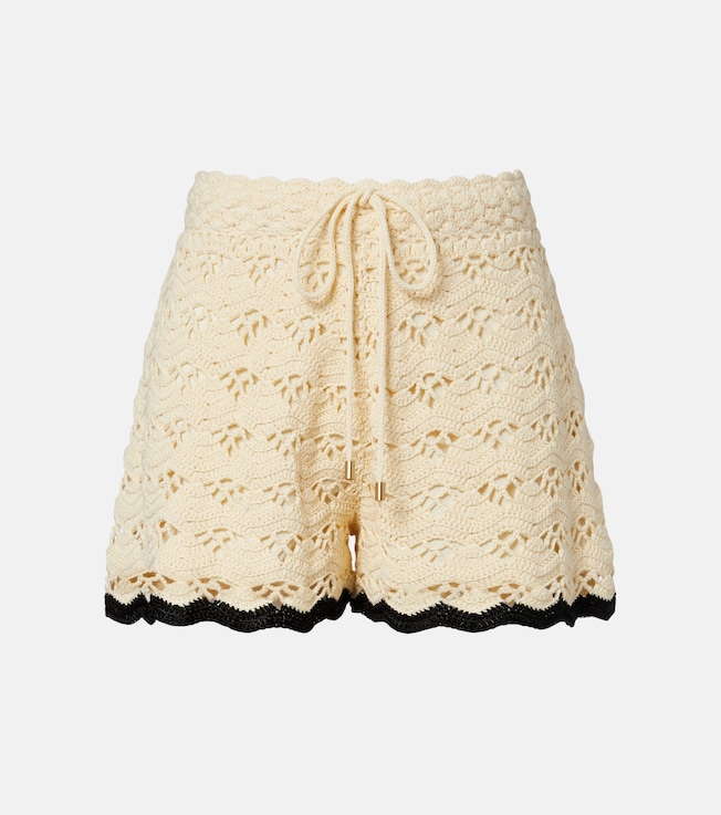 Aster crochet cotton shorts