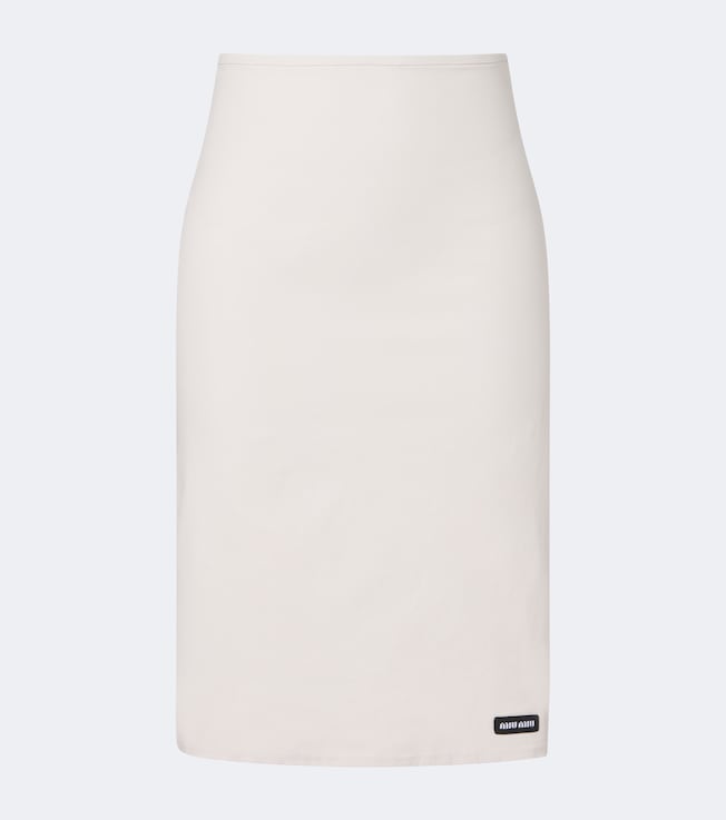 Cotton-blend poplin pencil skirt