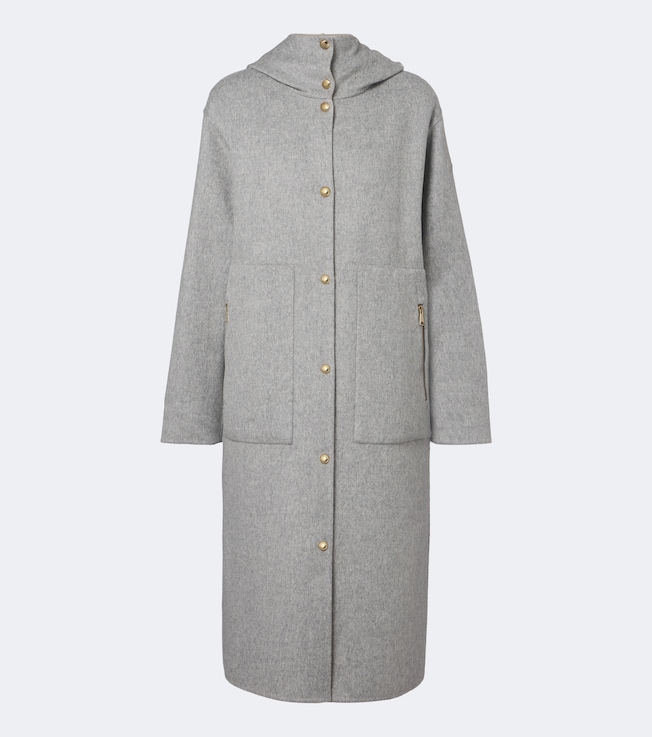 Anthrene reversible wool and cashmere down coat