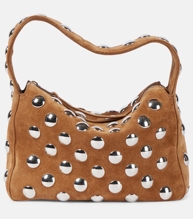 Elena Small studded suede shoulder bag