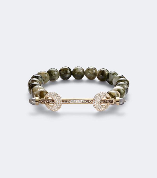 Chakra 18kt gold beaded bracelet with gemstones