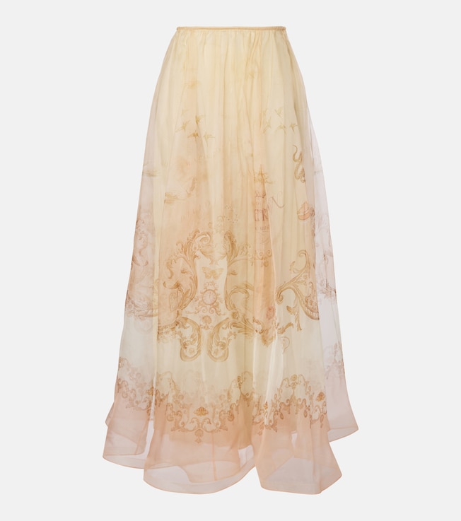 Hypnotic silk organza maxi skirt