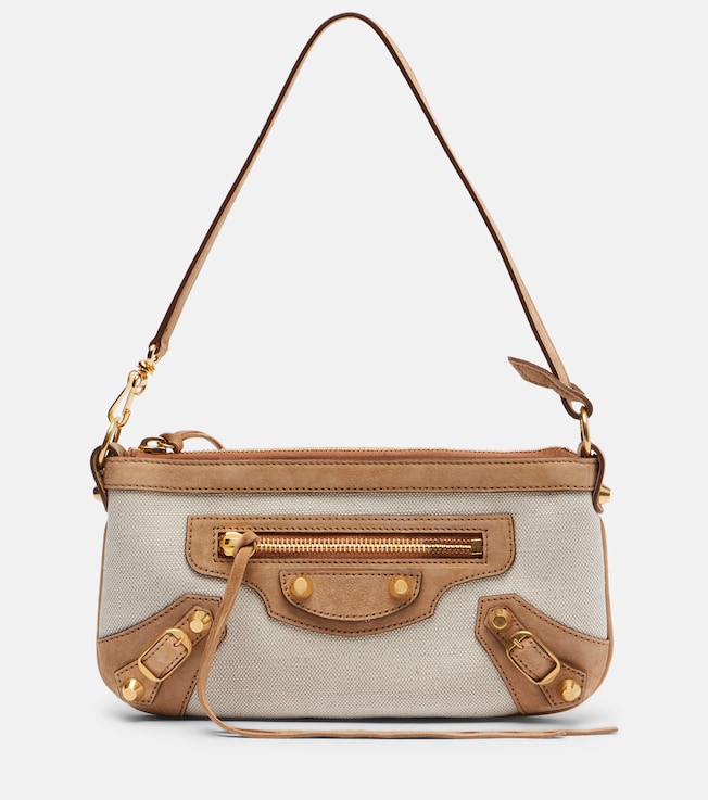 Le City Mini canvas and suede shoulder bag