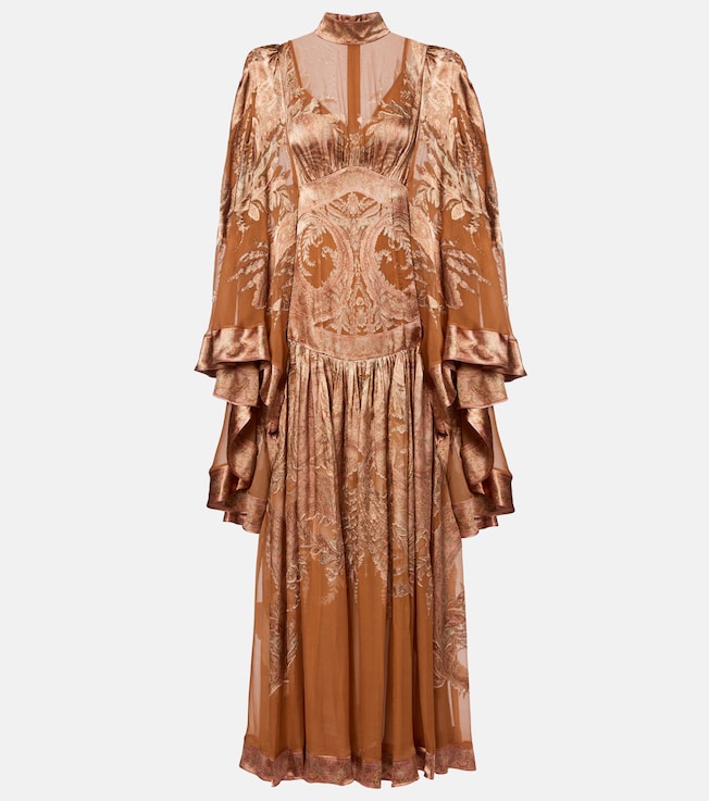 Memento Burnout paisley semi-sheer gown