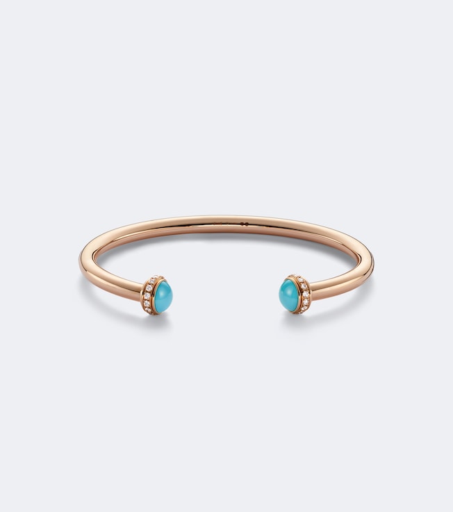 Possession 18kt rose gold cuff bracelet with diamonds and turquoise