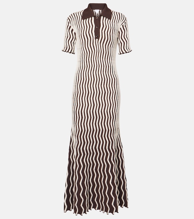 Striped wool polo dress