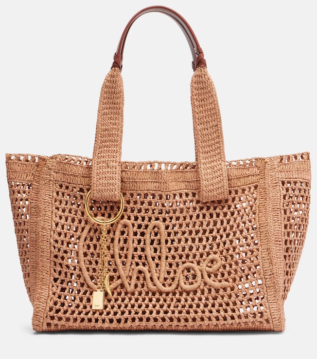 Summer Banana raffia tote bag