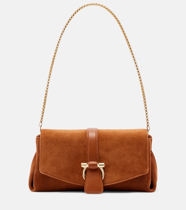Flap Small suede shoulder bag