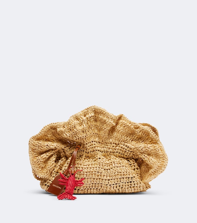 Paradise raffia clutch